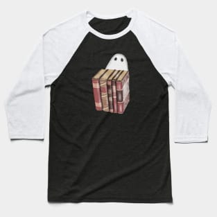 Cute Ghost and Books Baseball T-Shirt